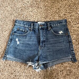 pistola Distressed Mid-Blue Denim Cutoff Shorts